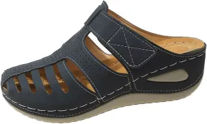 Orthopedic Sandals for Women Ankle Strap Closed Toe Wedge Platform Sandals Casual Summer Hollow Out Breathable Shoes