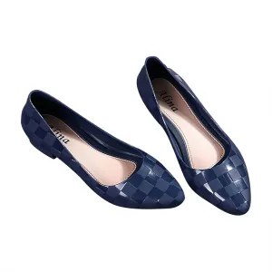 Plaid Pattern Sandals for Women Low Heel Summer Casual Pointed Toe Closed Toe Shallow Mouth Slip-on Square Heels Shoes Lightweight Non-Slip Sandalias
