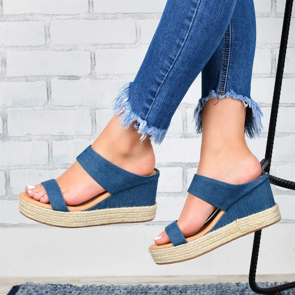 Platform Sandals for Women 2025 Women Chunky Heel Platform Sandals Open Toe Design Adjustable Buckle Straps Lightweight Comfortable Beach Vacation Shoes