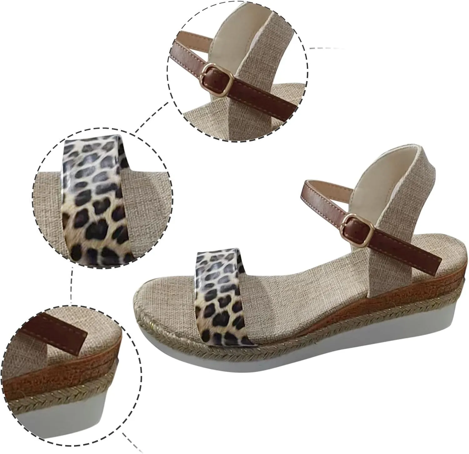 Platform Sandals Women Dressy 2025 Summer Beach Vacation Shoes Open Toe Buckle Ankle Strap Wedge Sandals Fashion Trendy Dressy Sandal Arch Support Wedge Sandal 2025
