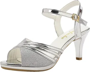 Professional Heels for Women Open Toe Ballroom Shoes Sparkly Latin Dance Shoes Kitten Heels Latin Dance Shoe