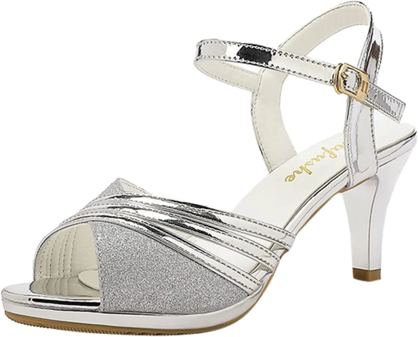 Professional Heels for Women Open Toe Ballroom Shoes Sparkly Latin Dance Shoes Kitten Heels Latin Dance Shoe