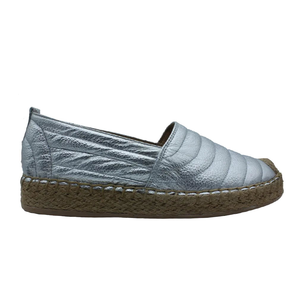 "Berna"Leather Flat Espadrilles