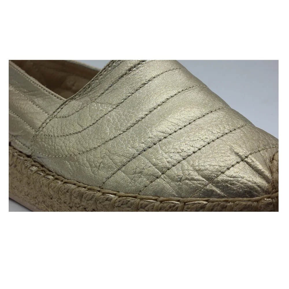 "Berna"Leather Flat Espadrilles