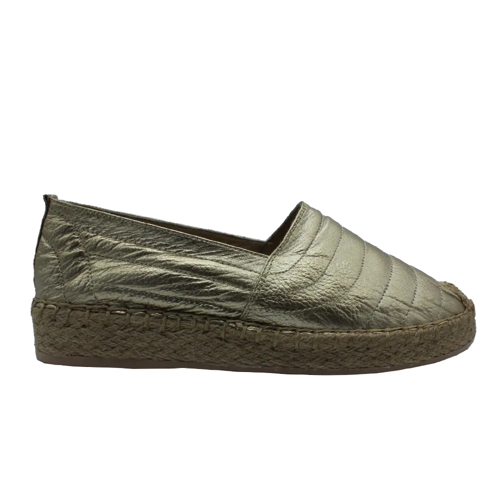 "Berna"Leather Flat Espadrilles
