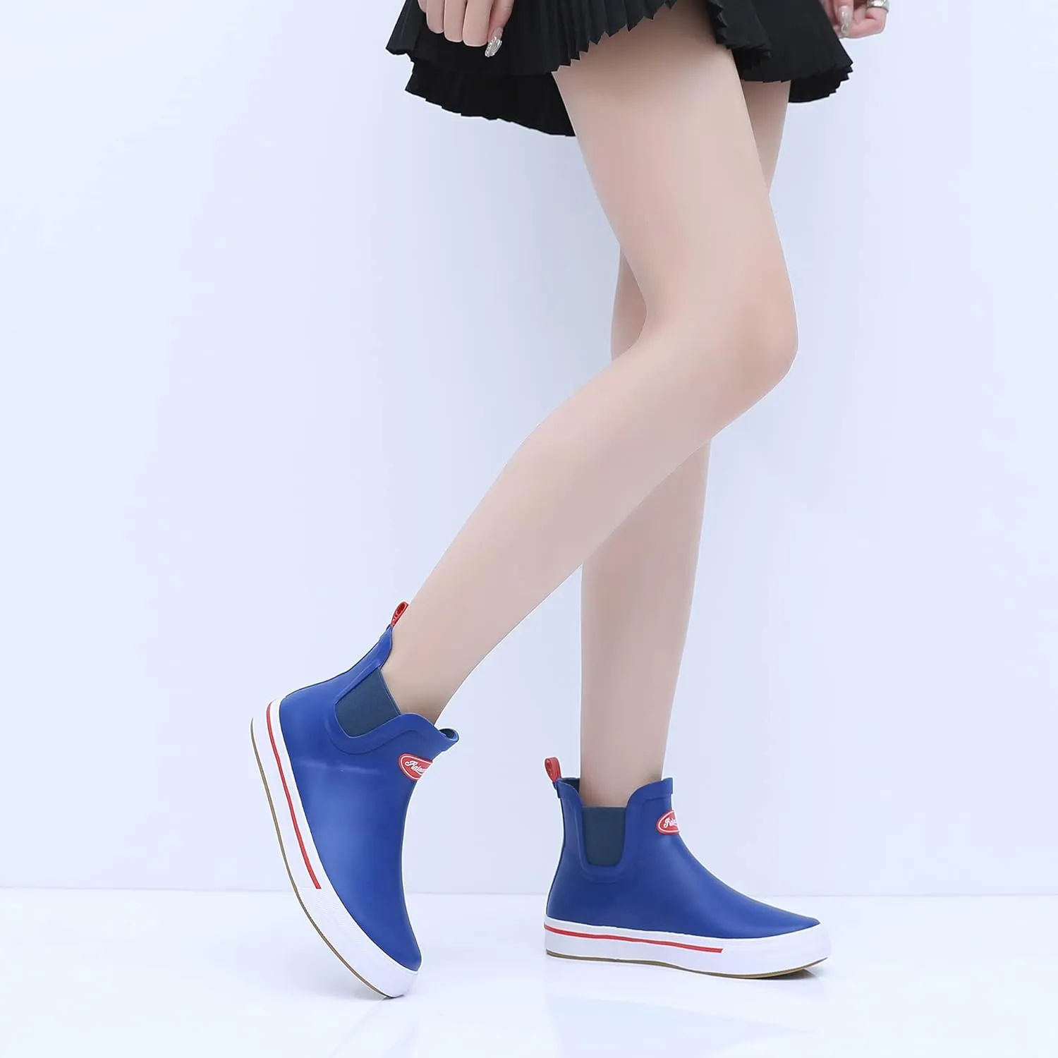 Rain Boots for Women and Men,Unisex Ankle Rain Shoes Anti-Slipping Rainboots with Comfortable Lightweight Garden Rubber Rain Boot and Outdoor Work Shoes,Waterproof Fishing Deck Boots
