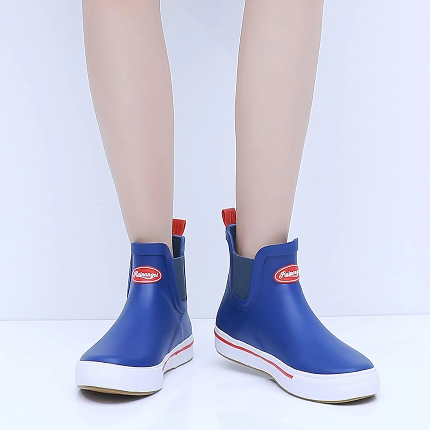 Rain Boots for Women and Men,Unisex Ankle Rain Shoes Anti-Slipping Rainboots with Comfortable Lightweight Garden Rubber Rain Boot and Outdoor Work Shoes,Waterproof Fishing Deck Boots