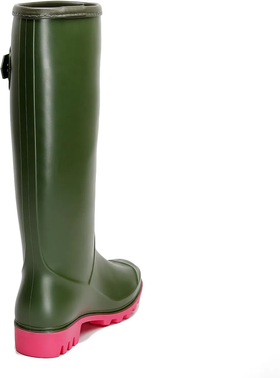 Rain Boots for Women, Waterproof Garden Shoes Womens Rubber Boots, Non-Slip Knee-high Rainboots for Ladies, Lightweight Women Work Tall Fishing Boots, Fashion Mid-Calf Rain Shoes for Outdoor