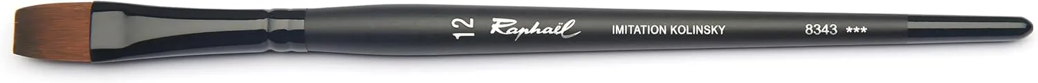 Raphael Stradivarius Synthetic Kolinsky Watercolor Brush, Black