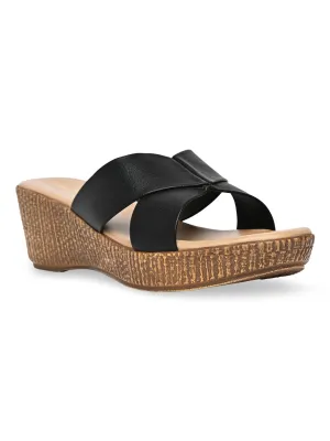 Rocia By Regal Black Women Casual Platform Sandals