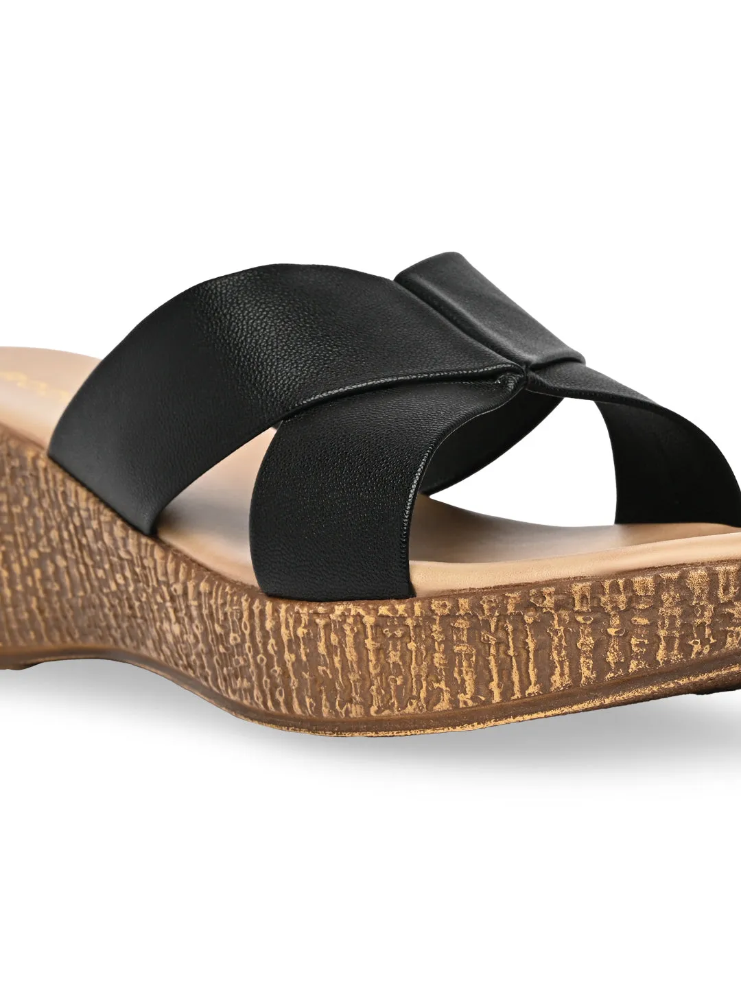 Rocia By Regal Black Women Casual Platform Sandals