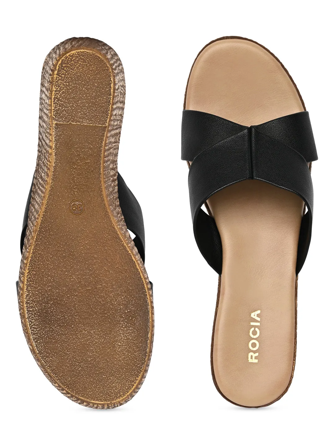 Rocia By Regal Black Women Casual Platform Sandals