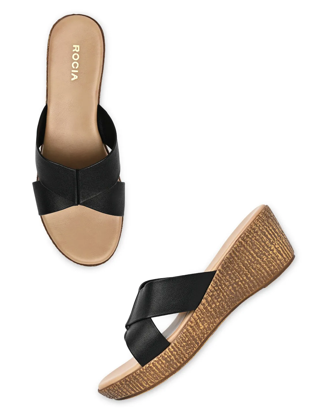 Rocia By Regal Black Women Casual Platform Sandals