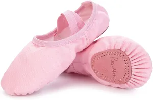 RoseMoli Canvas Ballet Slippers Flats for Girls/Toddlers/Kids/Women, Yoga Practice Shoes for Dancing