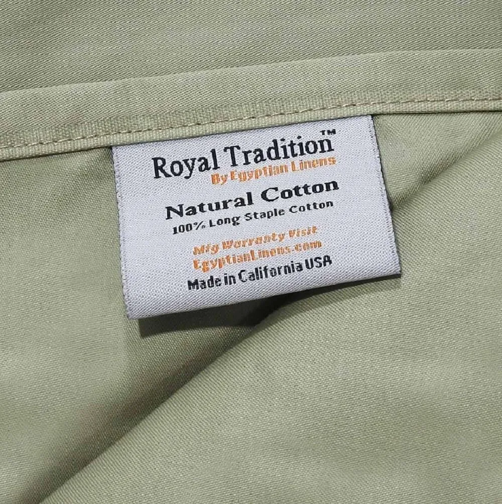 Royal Tradition Made in USA- Unattached Soft Cotton Sateen Waterbed Sheets Set (California Queen, Sage)