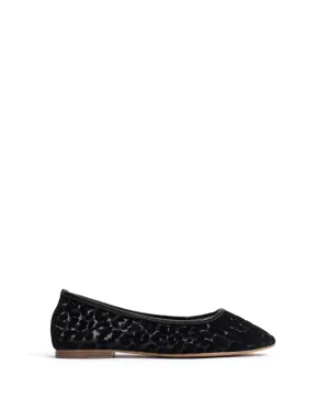 Sacha mosquito Shiny lamb & mosquito velvet leopard Black