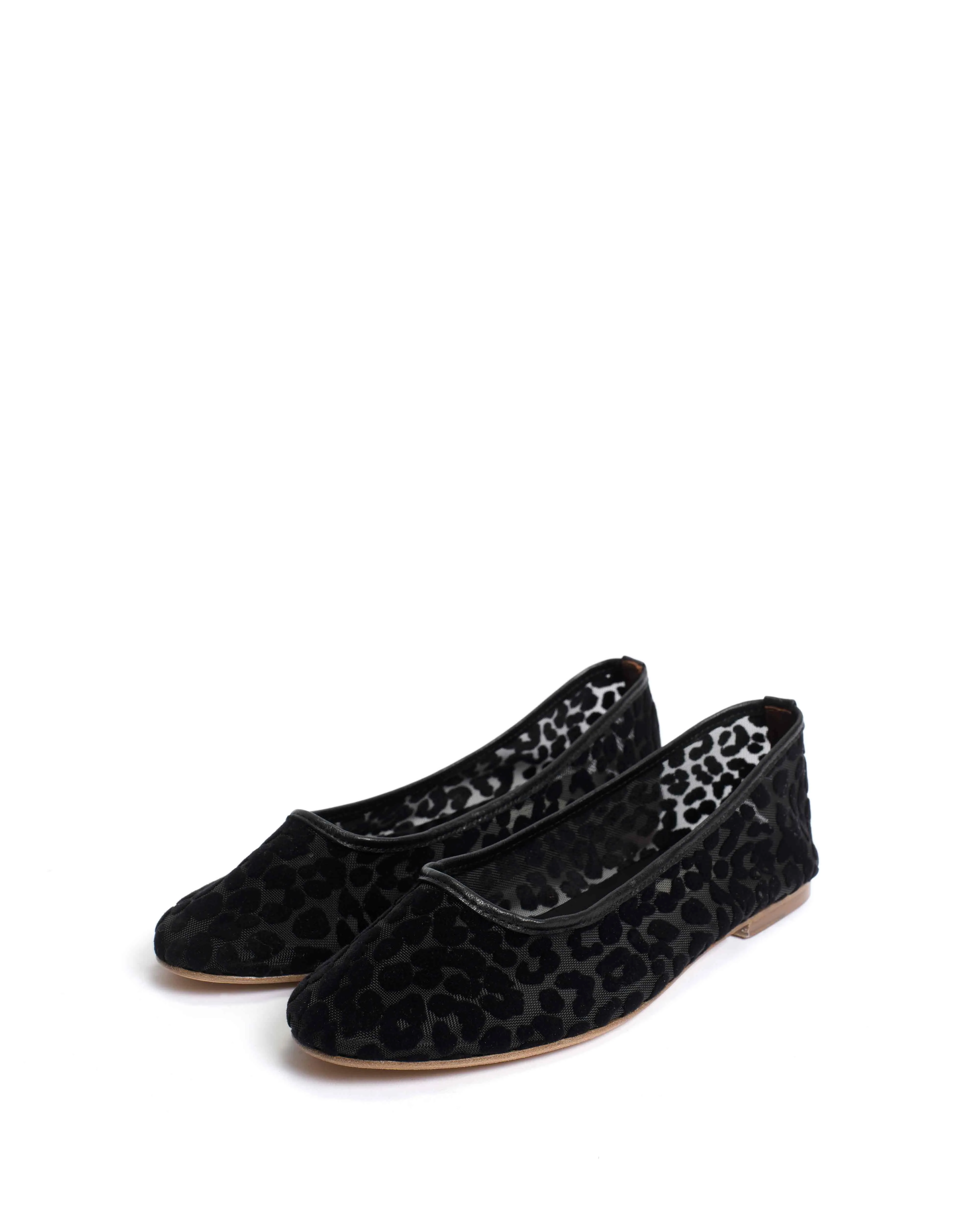 Sacha mosquito Shiny lamb & mosquito velvet leopard Black