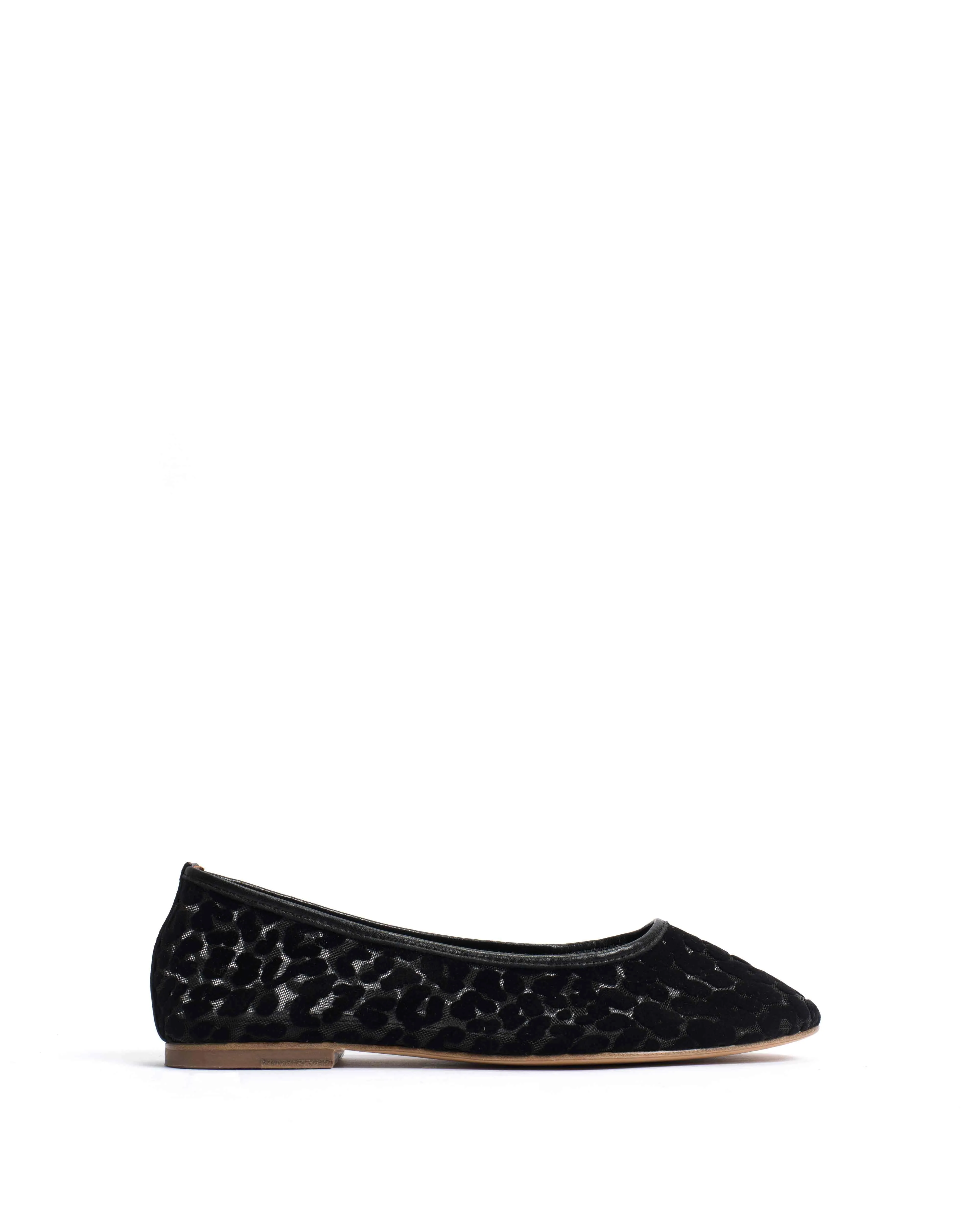 Sacha mosquito Shiny lamb & mosquito velvet leopard Black