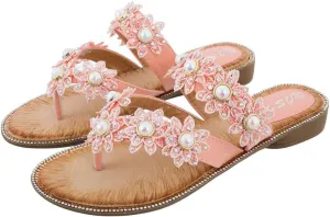 Sandals for Women Wide Width,Women's Comfy Flat Sandal Shoes Summer Beach Travel Fashion Slipper Flip Flops Shoes