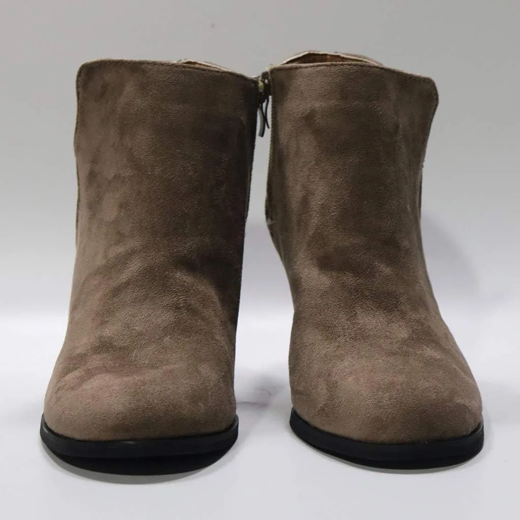 SBGMoSJ Black Leather Ankle Boots for Women Chunky Heel Wide Width Open Toe Booties for Women Low Heel Womens Leather Ankle Boots Heel Brown Leather Wedges for Women Ankle Boot Women