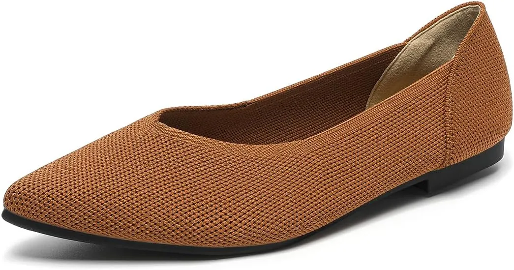 Semwiss Women's Ballet Flats Comfortable Casual Dressy Shoes,Work Flats Office Shoes Pointed Toe Leopard Flats.