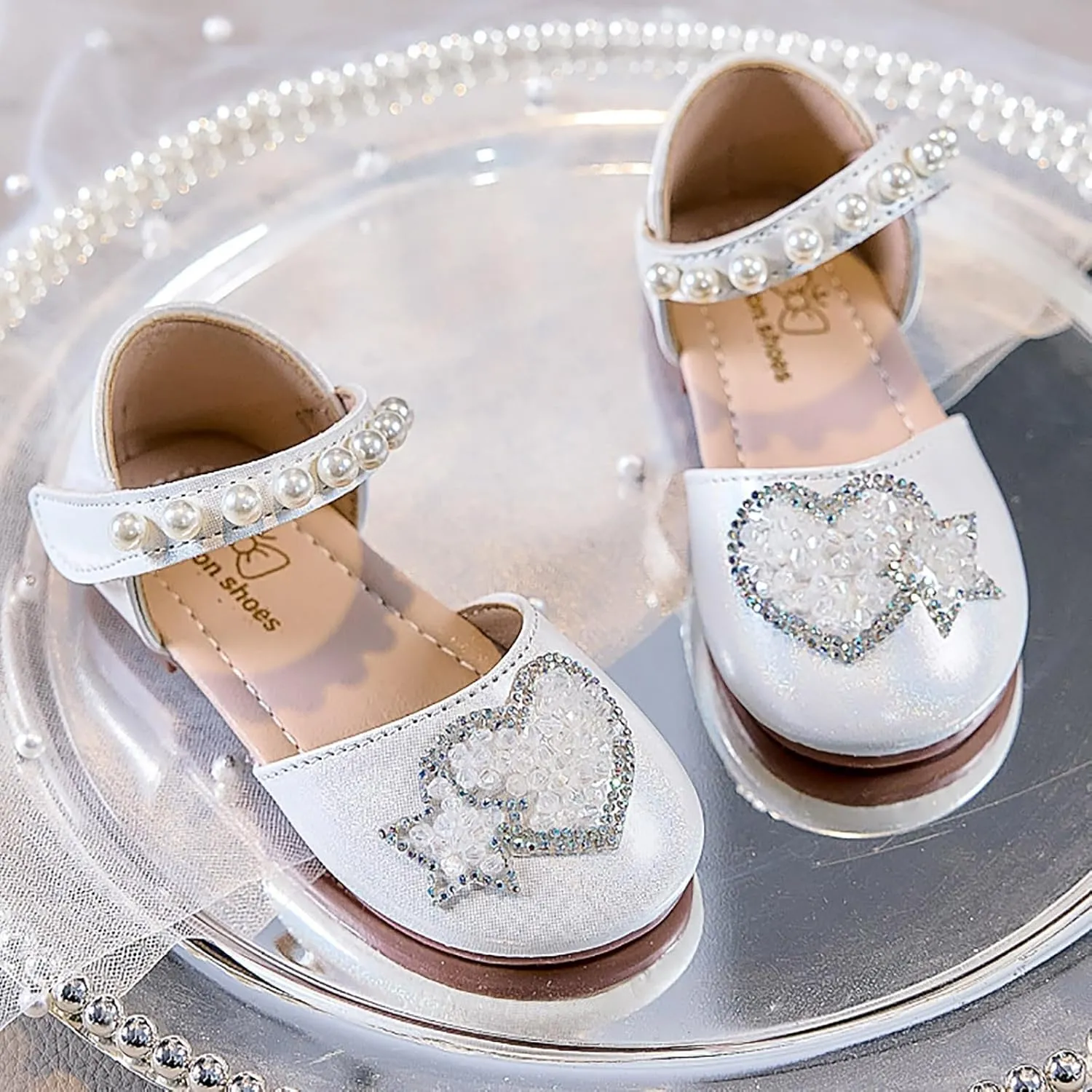Sequin Party Shoes Dance Shoes Single Little Girl Love Shiny Pearl Single Fashion Soft Bottom Sandals