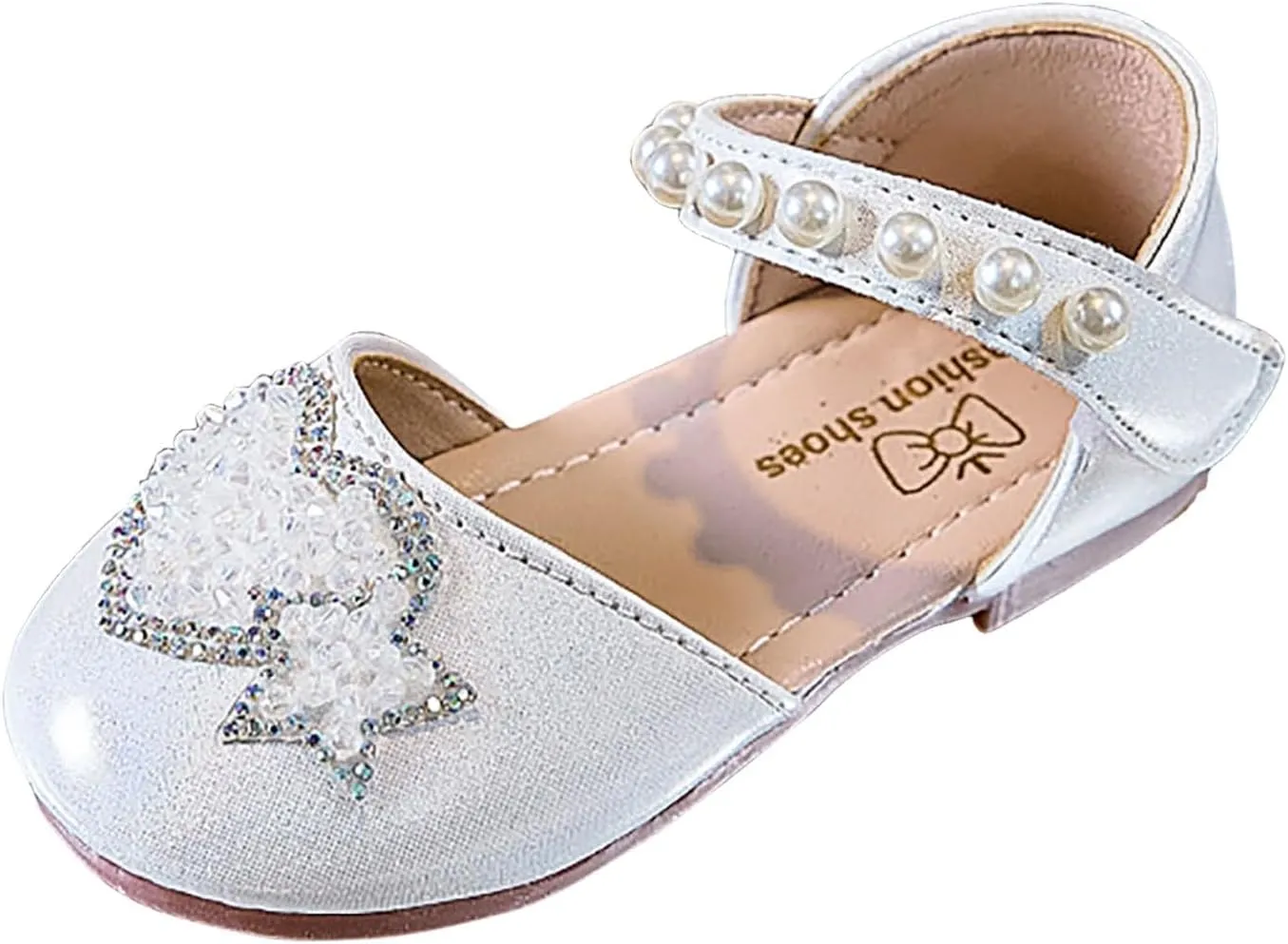 Sequin Party Shoes Dance Shoes Single Little Girl Love Shiny Pearl Single Fashion Soft Bottom Sandals