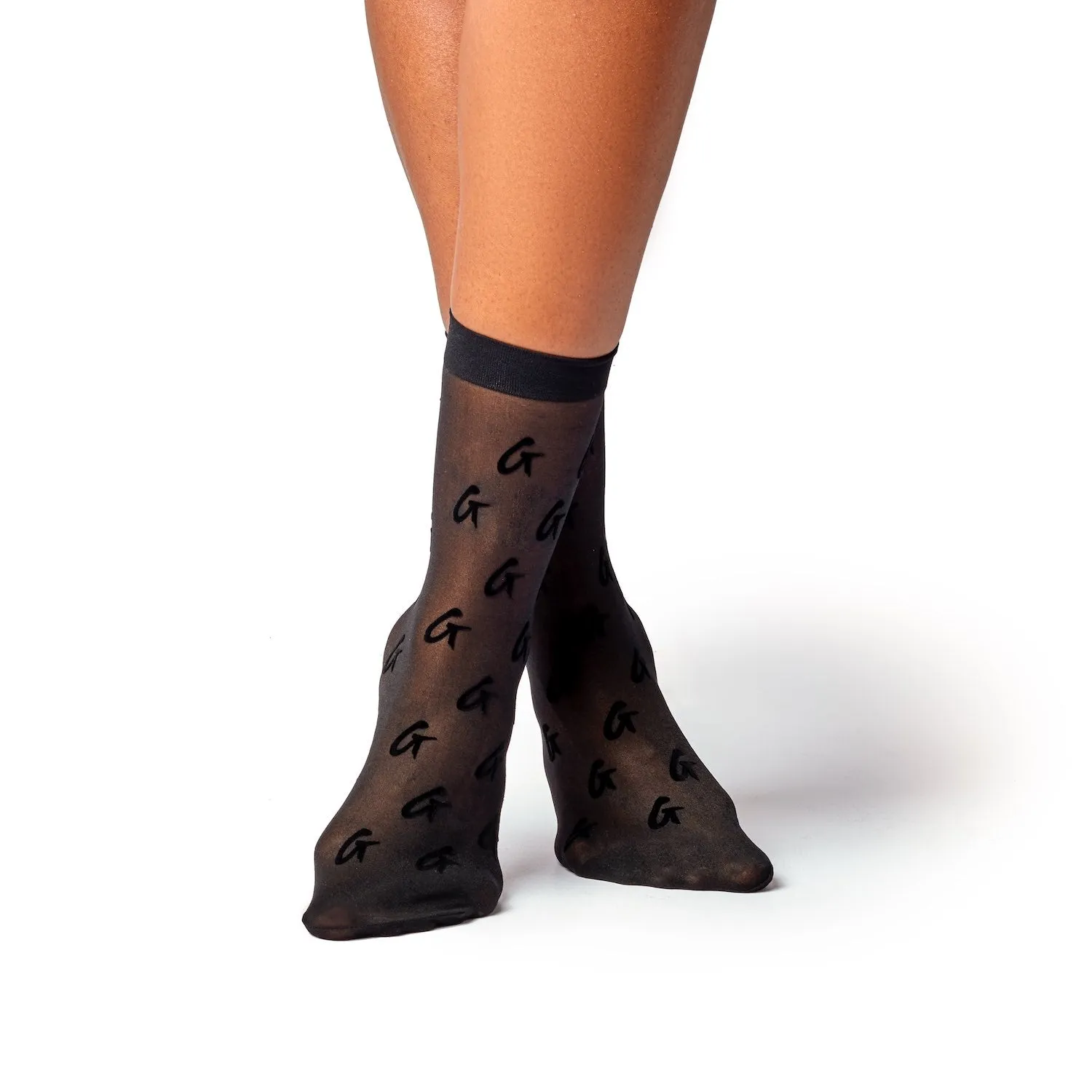SHEER LOGO SOCKS - BLACK