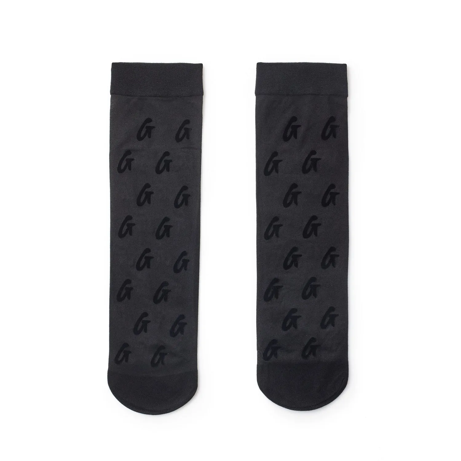 SHEER LOGO SOCKS - BLACK