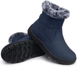 SHIBEVER Winter Boots for Women Snow: Waterproof Warm Womens Booties - Ankle Fur Lined Insulated Winter Boots