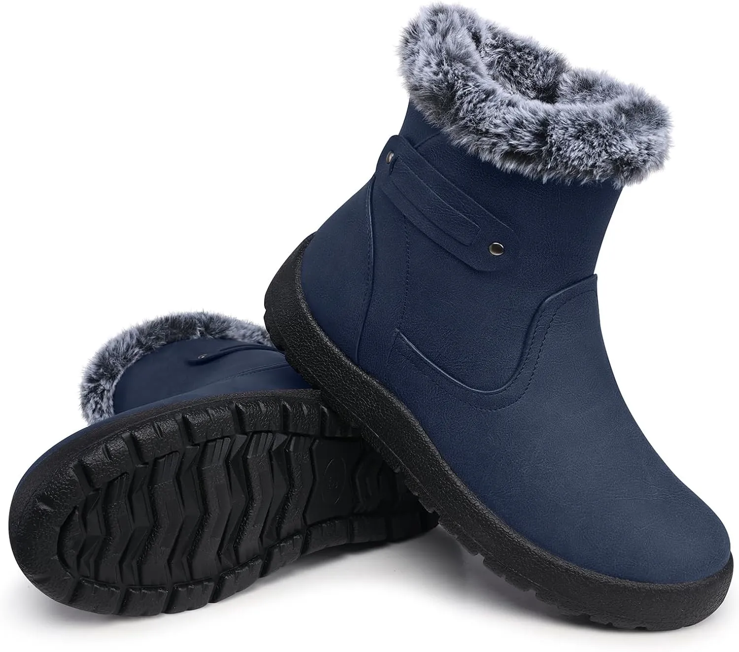 SHIBEVER Winter Boots for Women Snow: Waterproof Warm Womens Booties - Ankle Fur Lined Insulated Winter Boots