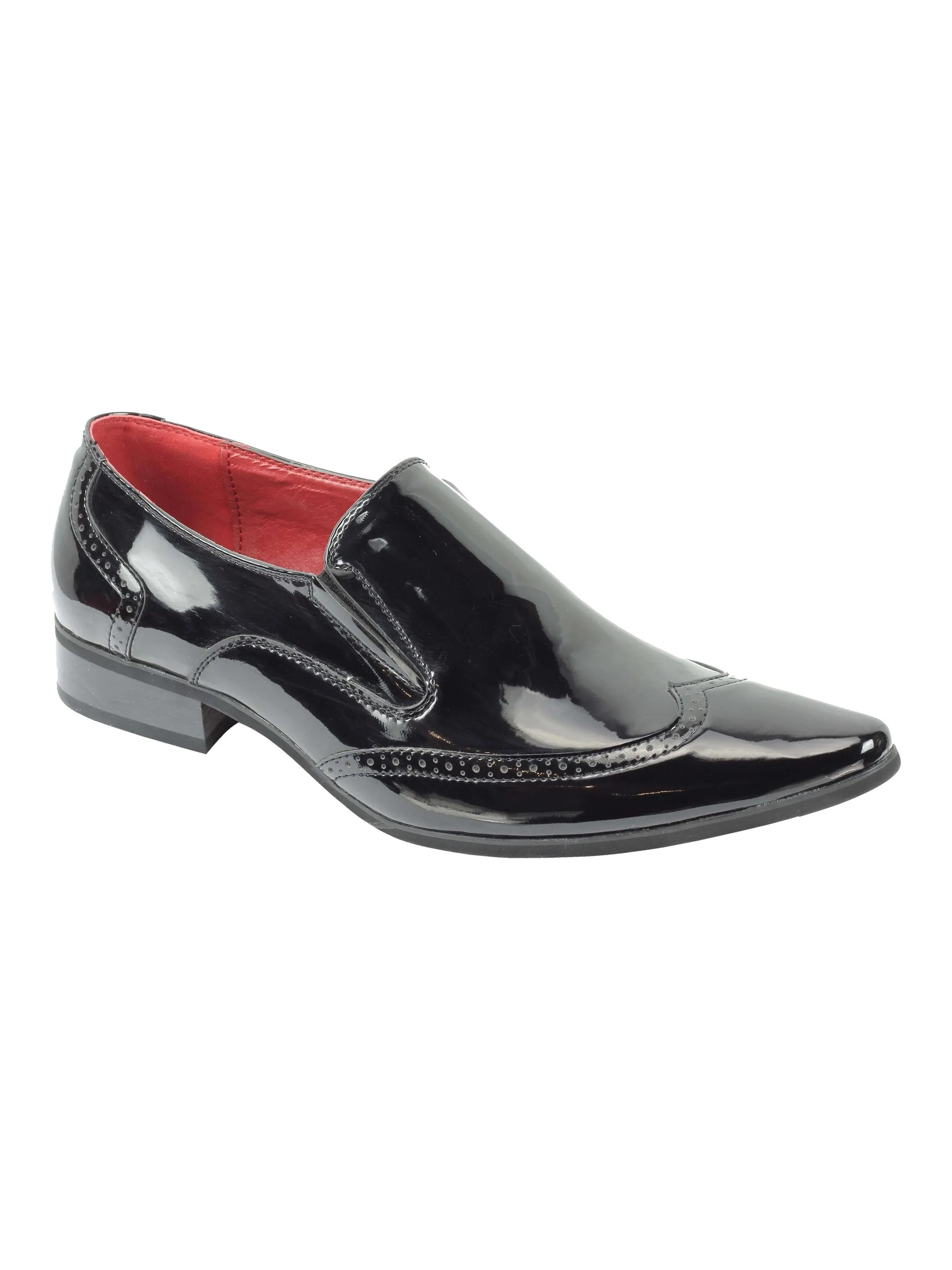 SHINY FAUX LEATHER BLACK LOAFERS