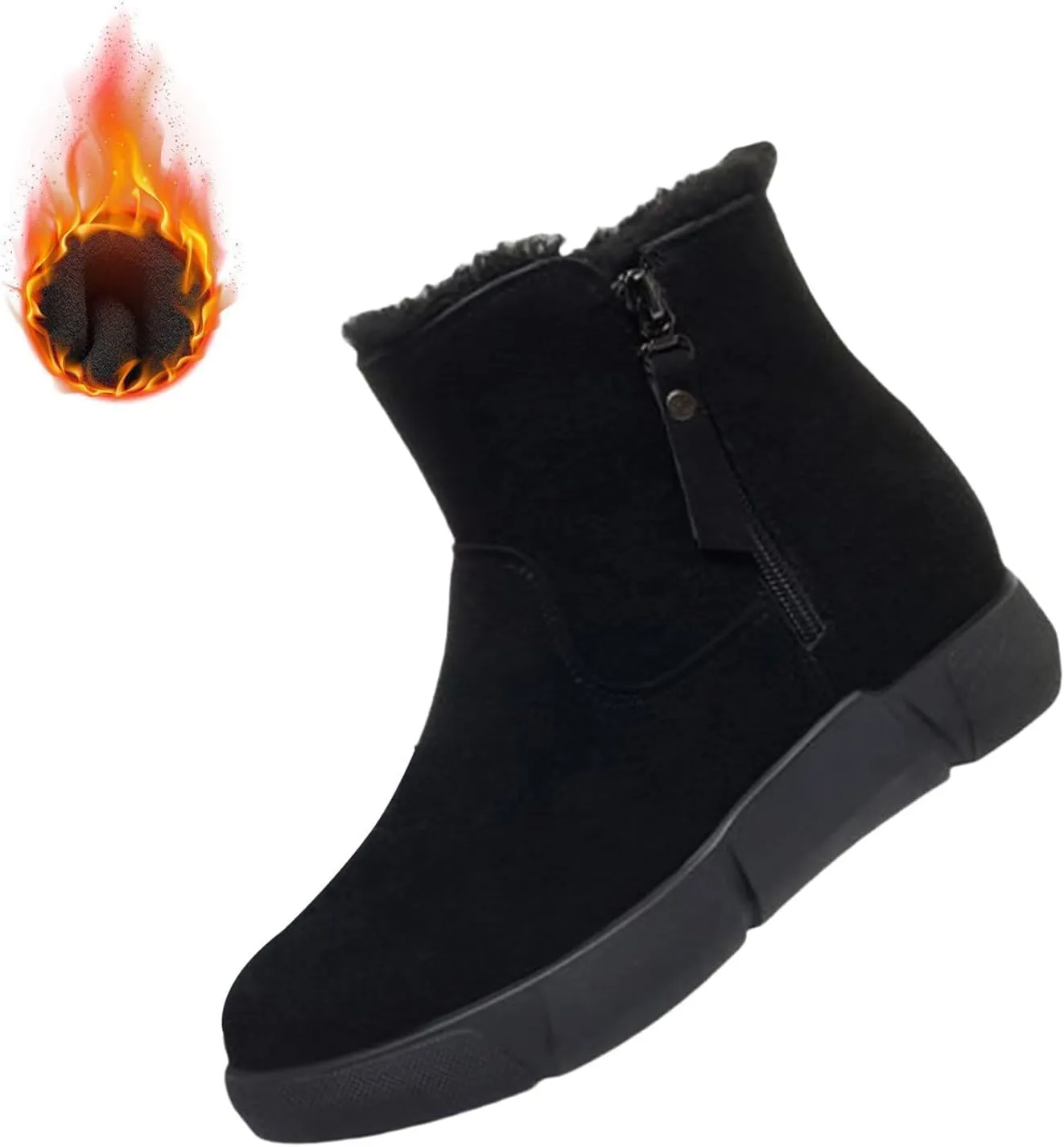 Short Boots For Women Waterproof Suede Boots For Women Genuine Wool Lined Furry Boots Winter Boots