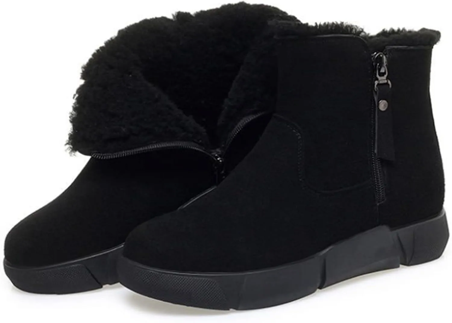 Short Boots For Women Waterproof Suede Boots For Women Genuine Wool Lined Furry Boots Winter Boots