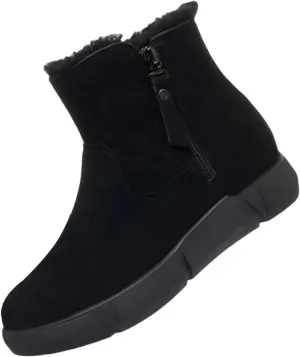 Short Boots For Women Waterproof Suede Boots For Women Genuine Wool Lined Furry Boots Winter Boots