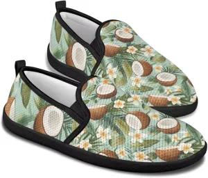 Slip On Casual Flats for Women Breathable Loafers Wide Toe Walking Shoes Laides Fashion Round Toe Art Painted Travel Shoes SizeUS 6-11