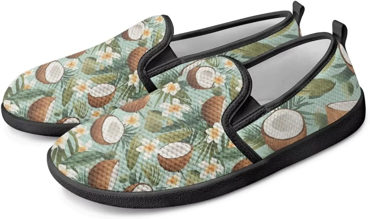 Slip On Casual Flats for Women Breathable Loafers Wide Toe Walking Shoes Laides Fashion Round Toe Art Painted Travel Shoes SizeUS 6-11