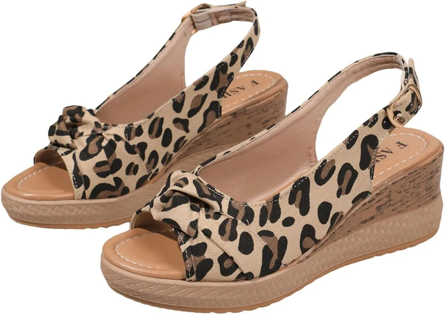 Slip On Wedge Sandals for Women Summer Dressy Comfortable Open Toe Platform Chunky Heel Wedge Ankle Strap Espadrilles Sandals Casual Boho Beach Sandals Ladies Wedges Walking Shoes