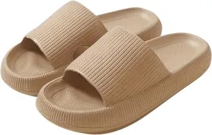 Slippers for Women Fashion Flats Sandals House Slides Shower Sandals Cushioned Thick Sole Mules Comfort Recovery Pillow Slippers Soft Lightweight Summer Beach Shoes