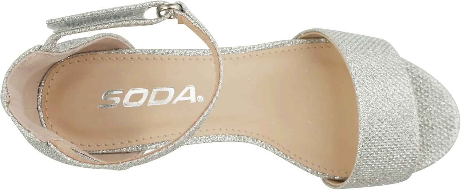 Soda Kids/Children/Girls KICK-2 Wide band Comfortable Sole with Velcor Ankle Strap Block Heel Counter Back Fashion Sandals Shoes