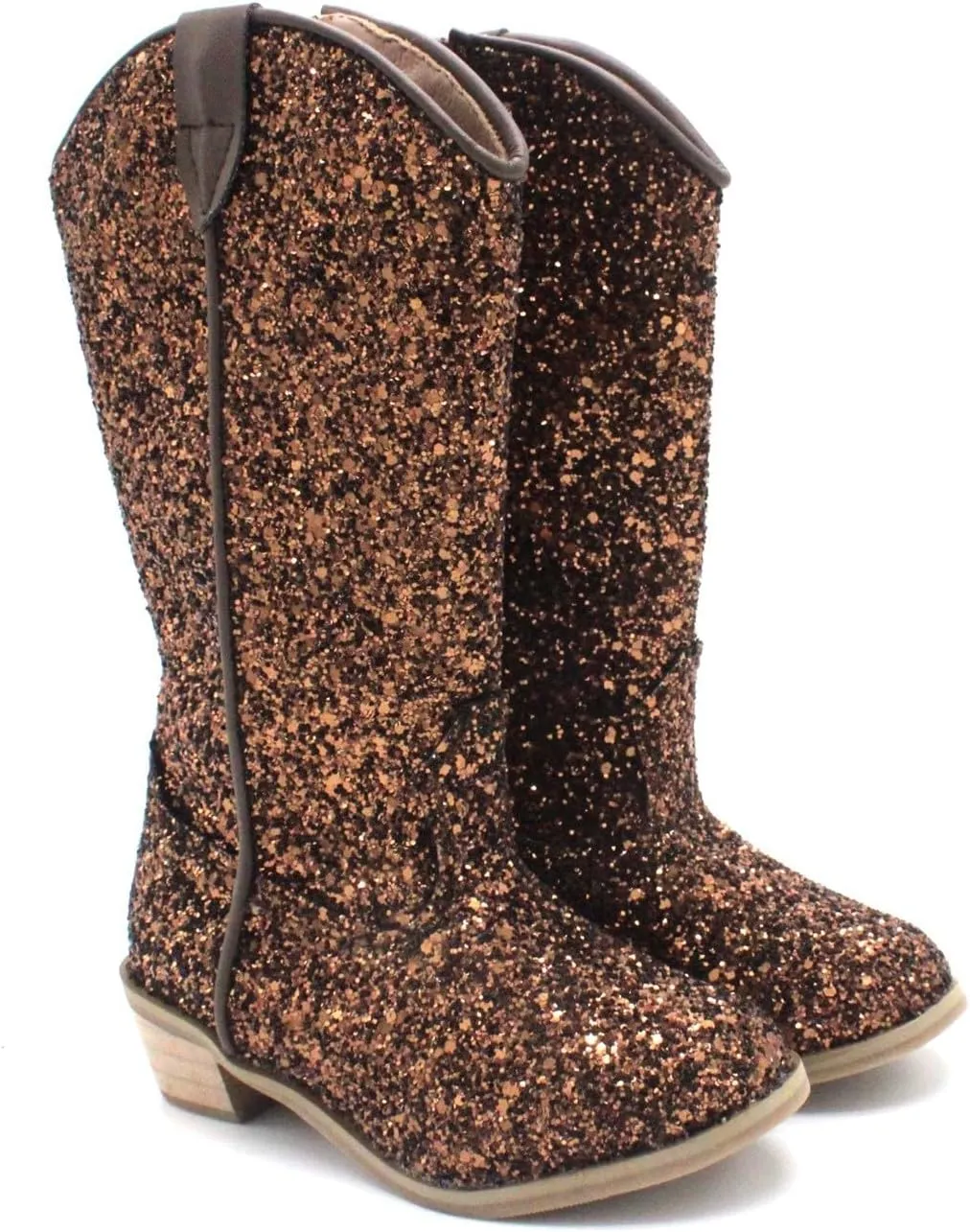 Sparkly Boots for Girls Cowboy Boots Square Toe Kids Boots Embroidered Western Boots Cow Girl Boots for Toddler