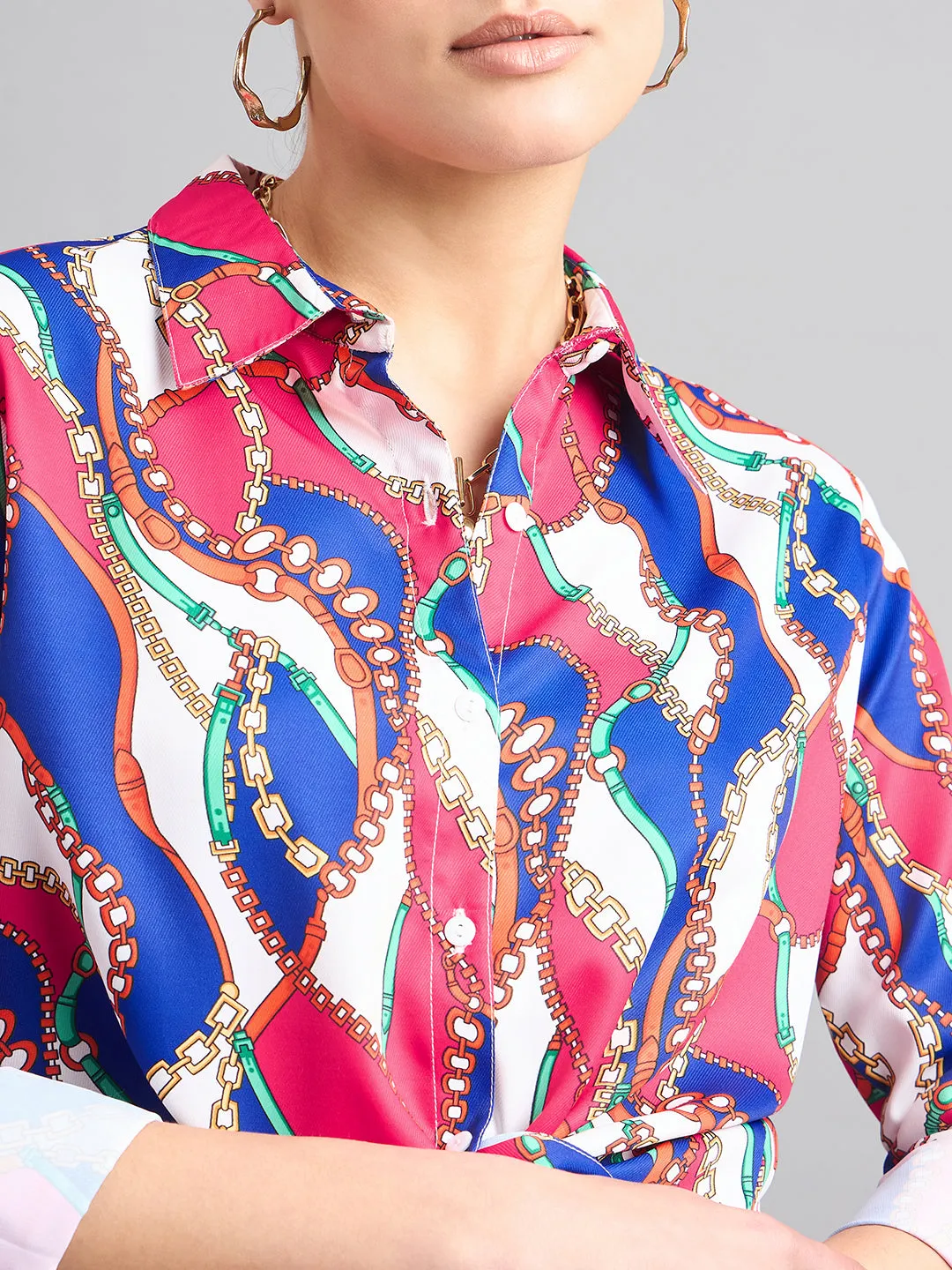 Style Quotient Women Multi Printed Polycrepe Regular Shirt