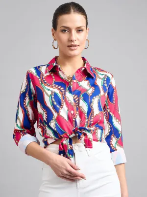 Style Quotient Women Multi Printed Polycrepe Regular Shirt