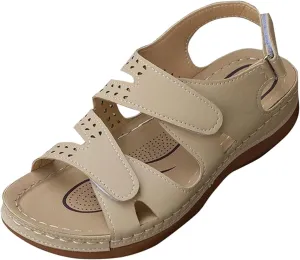 SuanlaTDS Orthopedic Wedge Sandals for Women 2025 Platform Arch Support Adjustable Open Toe Ankle Strap Comfortable Casual Summer Dressy Boho Beach Low Heels Wedges Outdoor Walking Shoes