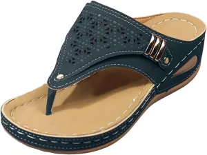SuanlaTDS Platform Wedge Sandals for Women Comfortable Summer Dressy Open Toe Slip On Flip Flops with Arch Support Casual Outdoor Walking Beach Boho High Heels Slide Sandals