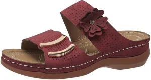 SuanlaTDS Wedge Sandals for Women Orthopedic Summer Dressy 2025 Comfortable Low Heels Arch Support Open Toe Slip On Walking Shoes Casual Outdoor Beach Platform Wedges Slide Sandal