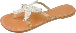 SuanlaTDS Womens Flat Sandals Dressy Summer Flip Flops 2025 Comfortable Bohemian Wide Width Casual Beach Walking Shoes Thong Rhinestones Slip-on T-Strap Sexy Slippers Boho Low Heel Slides Sandal