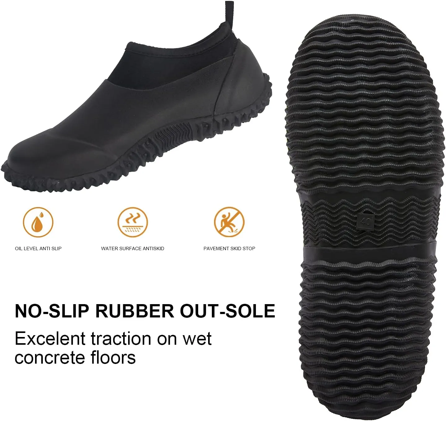 SWIFTFROG Men’s Garden Boots - Unisex Waterproof Ankle Slip-On Footwear Rubber Rain Boots for Men Women Outdoor,Camping,Gardening