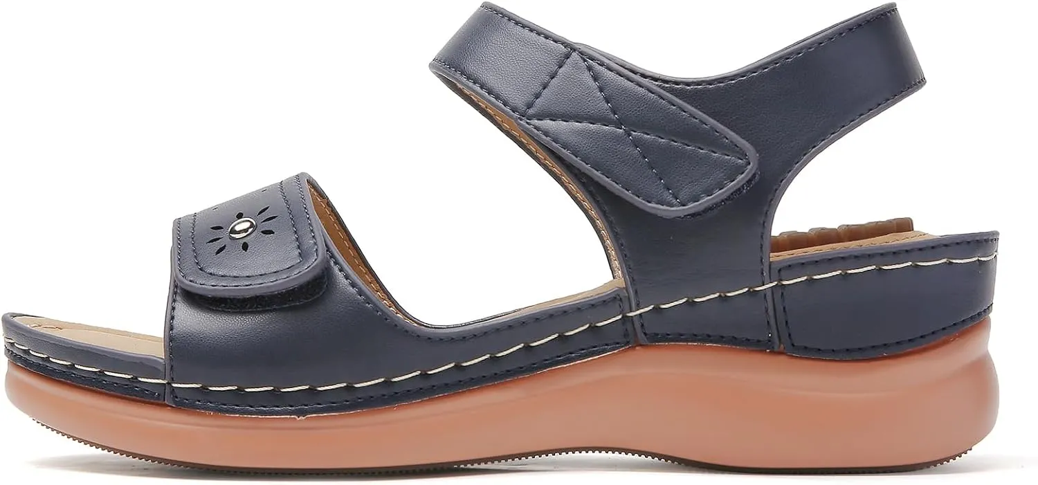 Tilocow Sandals Women Wedge Shoes - Orthopedic Comfortable Arch Support Platform Sandals for Women Wedge Summer Dressy Casual Bunion Walking Sandals