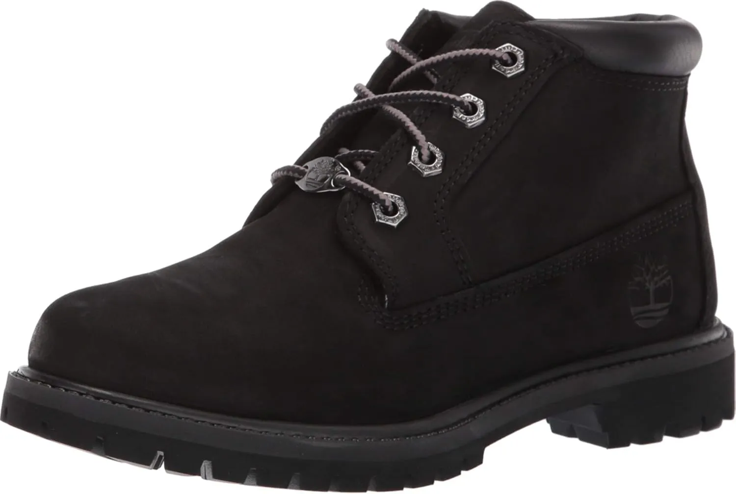 Timberland® Nellie Chukka Boots for Women – Full Grain Leather Upper – Removable Footbed – Rubber Outsole Black Nubuck 9.5 B - Medium